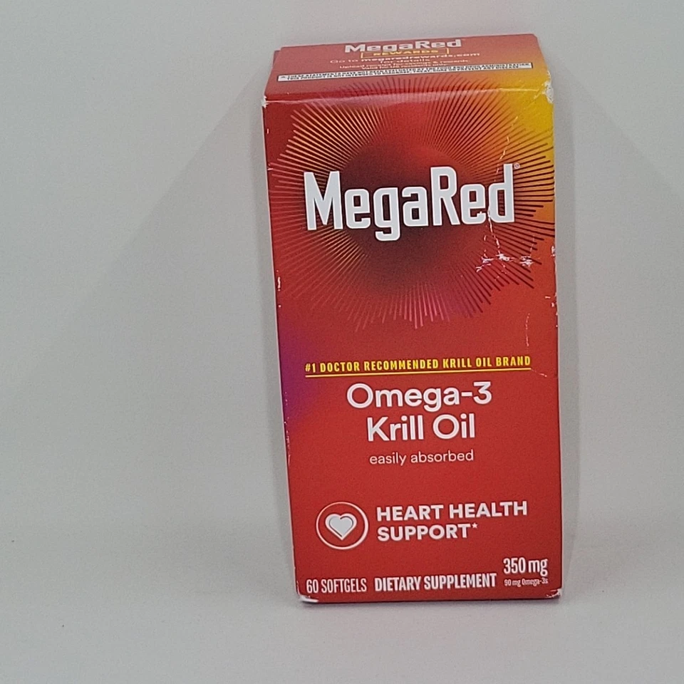 MegaRed Omega-3 Aceite de Krill Apoyo a la Salud del Corazón 60 Cápsulas Blandas Exp Septiembre 2026 Foto 1 de 1