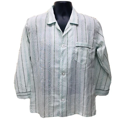 VTG‼ FRUIT OF THE LOOM Sz S Permanent Press Sleep Shirt Pajama Top Button • VG‼ - Image 1 of 4