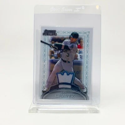 Eric Chavez - Game-Worn - 2005 Bowman Sterling - Oakland A's - Image 1 of 2