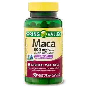 Spring Valley Maca Root 500 mg Capsules, Male & Female Hormonal Support, 90 Ct - Picture 1 of 9