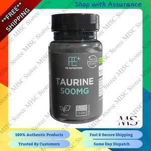 PE Nutrition Taurine Tablets 500mg 50 Tablets - Brand New - Picture 1 of 3