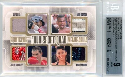2013 SPORTKINGS 4 SPORT GOLD MEMORABILIA ORTIZ/ROBINSON/CHAVEZ/YAMAGUCHI BGS 9 - Image 1 of 2