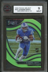 D'Andre Swift 2020 Panini Select Football Rookie RC Neon Green Die-Cut KSA 9 NFL - Picture 1 of 2