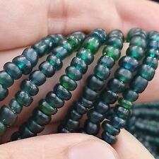 Vintage Antique Tiny Green Blue Beads African Beads Necklace 4.5mm - 5.5mm