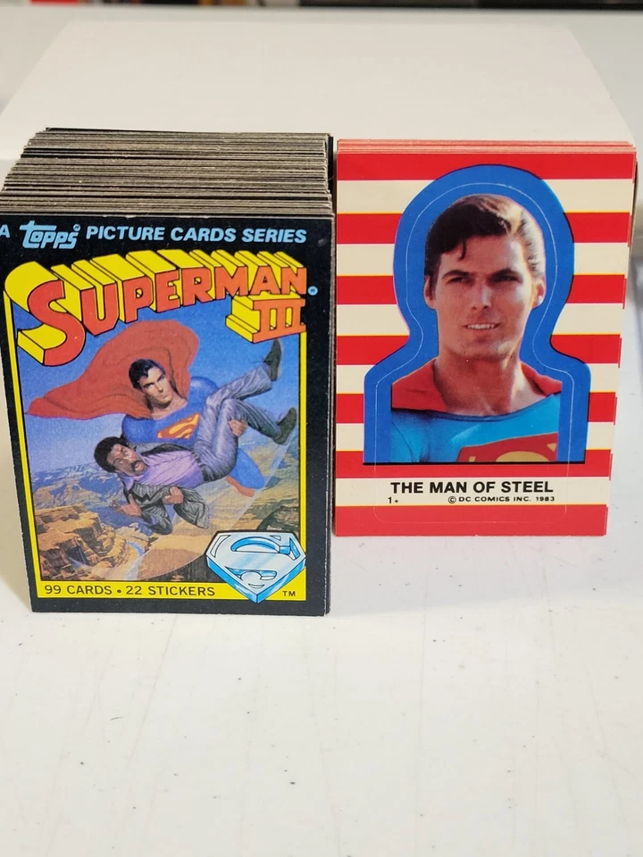 Juego Base Completo Película Superman 3 III 99 Cartas + 22 Pegatinas 1983 Topps Foto 1 de 1