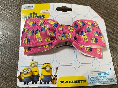 Universal Minion Película Rosa 4” Lazo de Pelo Cordón Nuevo con Etiquetas Cumpleaños Navidad Foto 1 de 3