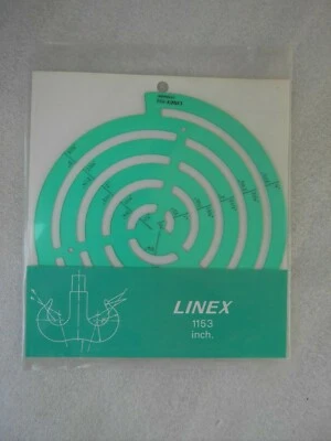 LINEX TEMPLATES 1153 RADIUS TEMPLATE VINTAGE DA COLLEZIONE - Immagine 1 di 2