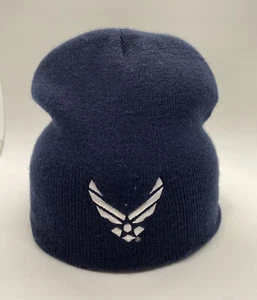 Air Force Beanie Cap Hat Adult Adjustable One Size Blue Acrylic  - Picture 1 of 5