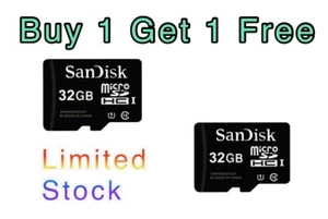 Genuine Sandisk 32GB Class10 HCI Micro SD Memory Card Buy 1 Get 1 Free Low Stock - Picture 1 of 2