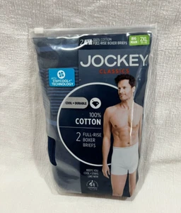 Jockey Classics 2 pares de calzoncillos boxer Big Man tiro completo 100 % algodón talla 2XL - Imagen 1 de 5