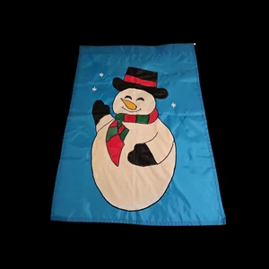 Muñeco de nieve casa bandera grande decoración exterior nailon - Imagen 1 de 4