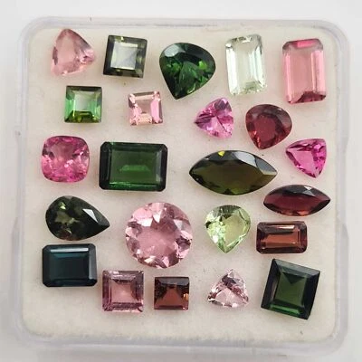 Natural Multi Tourmaline Pear Cut Loose Stone Lot 16 Pcs 3-7 MM 5 CT - Image 1 of 4
