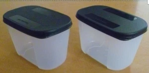 Tupperware Congelador Contenedores Juego de 2 Sellos Transparentes y Negros Congelar 1-1/4 Tazas Nuevo - Imagen 1 de 3