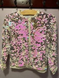 More Than Magic Girls Boho Chic SEQUIN Jacket Size Large (10-12) FAST FREE SHIP - Picture 1 of 8