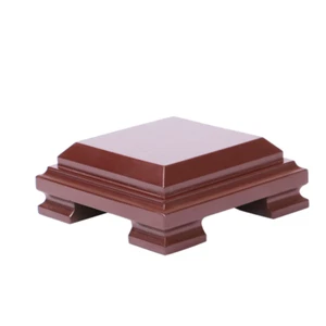 1PC Square Carving Wooden Base Display Stand for Vase Mineral Statue Flowerpot - Picture 1 of 15