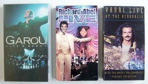 3 CASSETTES VHS DE SPECTACLE DE YANNI, GAROU, RICHARD ABEL - Imagen 1 de 7