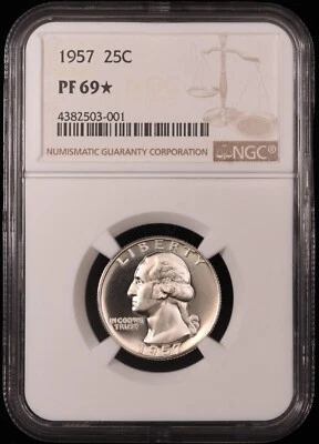 1957 Washington Quarter 25c Certified by NGC PF69 STAR - Image 1 of 2