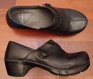 DANSKO Women's Black Leather CLOGS Mule Slip-On Shoes Size: 6.5M or 37 - Picture 1 of 11