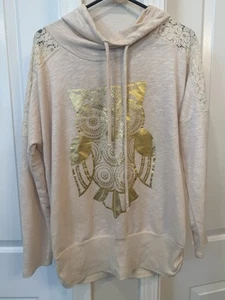 No Boundaries Juniors Girls Sweatshirt Cowl drawstring Neck XL 15-17 Owl Print - Picture 1 of 6