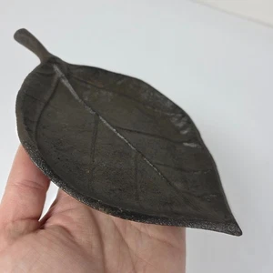 Gusseisen Blatt Schmuck Schale Schmuckhalter Kerzenhalter Tischdeko 8x5 - Bild 1 von 10