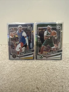 2023-24 Optic NBA Silver Holo Reggie Jackson & Bobby Portis Silver Holos - Picture 1 of 8