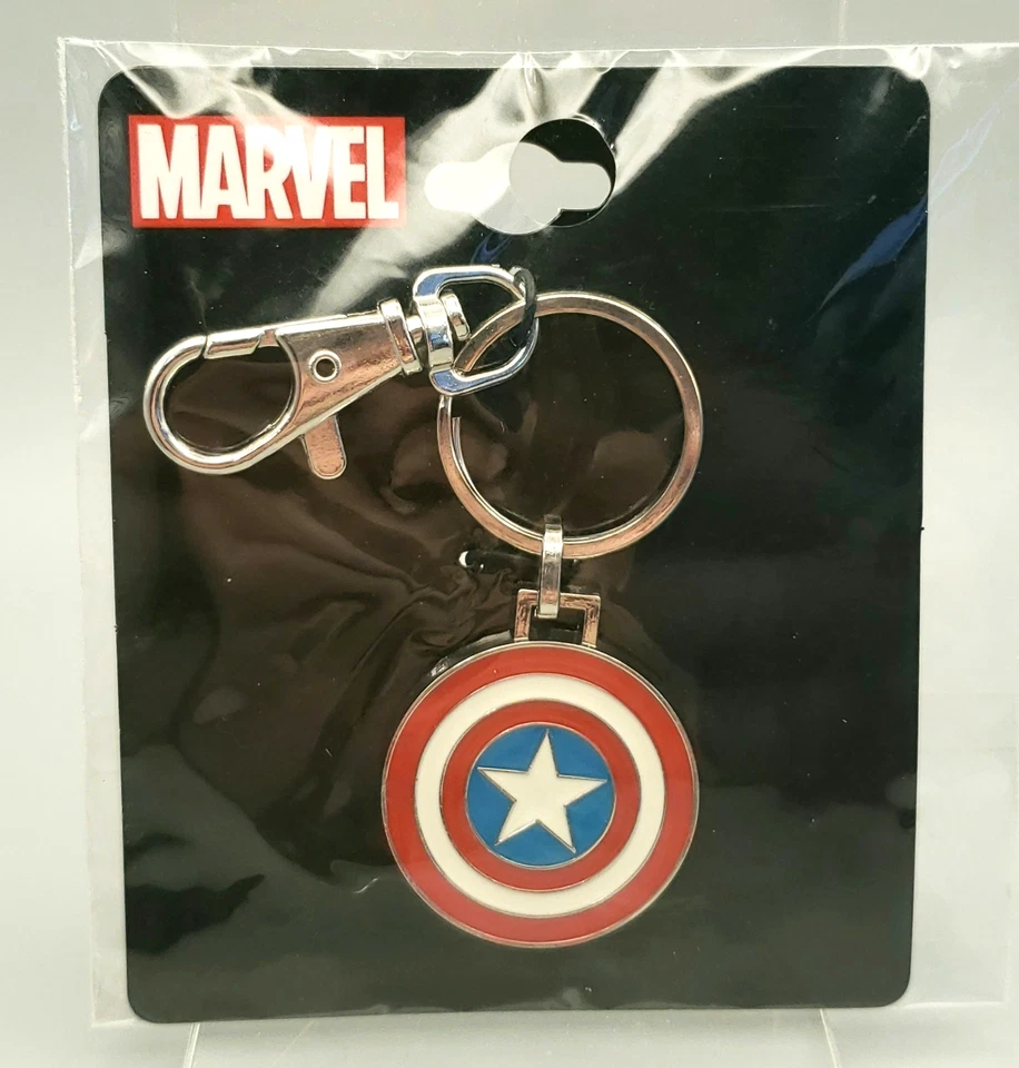 Chaveiro - Capitão América Escudo Marvel Quadrinhos Super-herói Metal Fob Chaveiro - Imagem 1 de 1