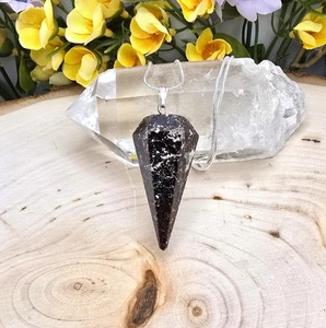 Natural Garnet Pendulum Necklace / Garnet Pendant Necklace / Garnet Necklace - Picture 1 of 10