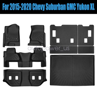For 2015-2020 Chevy Suburban GMC Yukon XL TPE Floor / Backrest Mats+Trunk Liner - Image 1 of 4