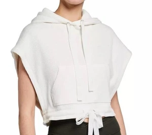 The Upside Ezi Sleveless Hoodie Women’s M Ivory White Kangaroo Pocket Active - Picture 1 of 24