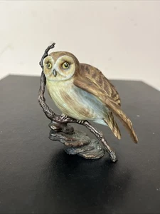 Vintage Boehm Porcelain On Brass Miniature Owl - Picture 1 of 9