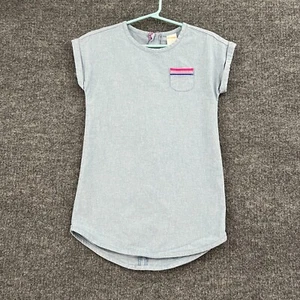 Gymboree Chambray Shift Dress Tunic Girls 4 Embroidered Exposed Zipper - Picture 1 of 10