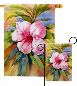 Hibiskus Garten Flagge Tropisch Küste Deko Klein Geschenk Hof Haus Banner - Bild 1 von 17