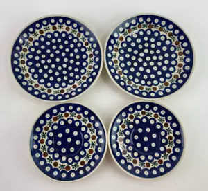 Boleslawiec Polish Pottery Wiza Salad Plates & Saucers Mosquito Peacock Nature - Picture 1 of 7