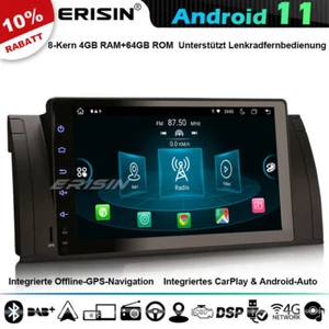 8-Kern 64GB Android 11 Autoradio GPS Navi Für BMW 5er E39 X5 E53 CarPlay DAB+DSP - Bild 1 von 12