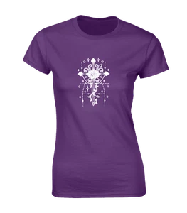 FLOWER CROSS LADIES T SHIRT COOL DESIGN FASHION RETRO YOGA YIN YANG VINTAGE TOP - Picture 1 of 24