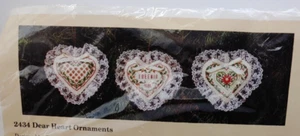 Dear Heart Ornaments Counted Cross Stitch Craft Kit by The Creative Circle - Picture 1 of 3