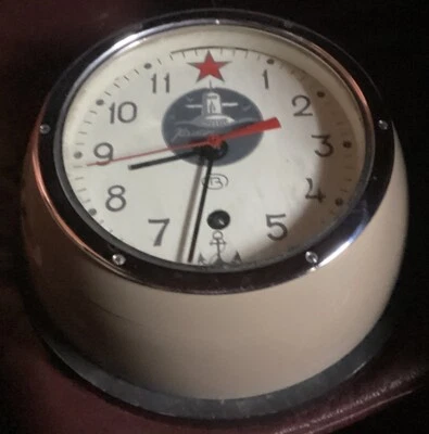"Reloj submarino marítimo estrella roja Kauahguyckue marina soviético ruso B CCCP diámetro 8""" Foto 1 de 4