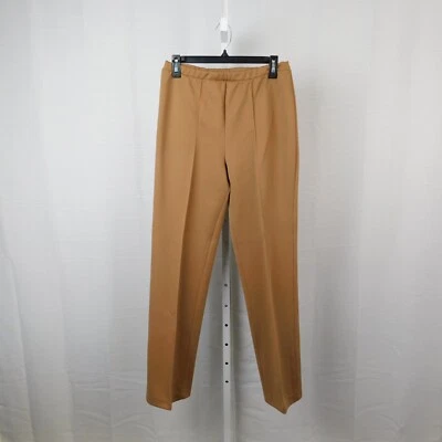 Pantalones Vintage Pierna Ancha Tiro Alto Poliéster 12 Camel Beige Años 60 70 Disco #2358 Foto 1 de 4