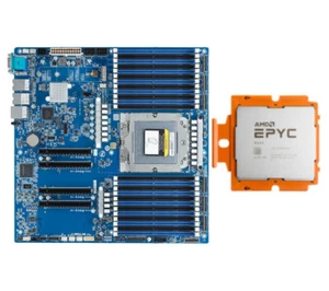 GIGABYTE MZ33-AR0 Mainboard mit AMD EPYC 9654 CPU 2,4GHz DDR5 Prozessor - Bild 1 von 5