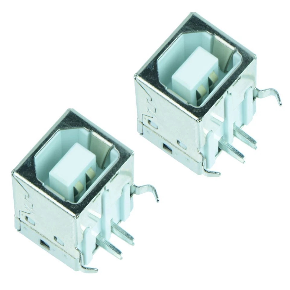 2 x USB Type B Right Angle Female Socket PCB Connector