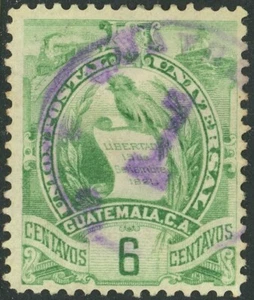 Guatemala #CN1 Pequeño Número Cancelación Matasellos #102 Quetzal 6c Sello Postal - Imagen 1 de 1
