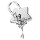 Silver Star Padlock with Keys for Jewelry Box or Diary