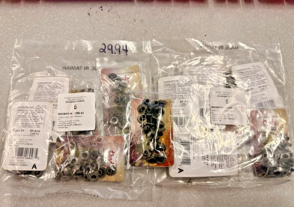 Tandy 1/8" (60) and 1/4" (70) Antique Nickel Openback Screw Post 1296-62/1296-72 - Image 1 of 4