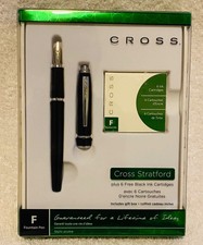 Cross Stratford Black Lacquer Fountain Pen AT0176H-6MS/3 Gift
