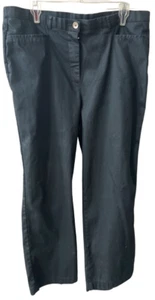 Womens Petite Tan Jay Black Pants 14P Cotton Blend - Picture 1 of 2