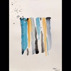 Matt Scalf Abstract ORIGINAL PAINTING Watercolor 9x12 Modern Contemporary Decor - Picture 1 of 6