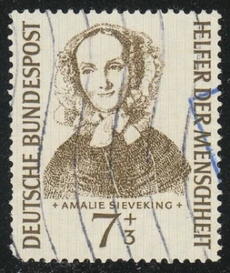 Germany 1955 VFU Mi 222 Sc B344 Amalie Sieveking.Christianity.Sisterhood.Charity - Picture 1 of 1