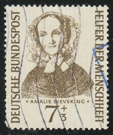 Germany 1955 VFU Mi 222 Sc B344 Amalie Sieveking.Christianity.Sisterhood.Charity - Image 1 of 1