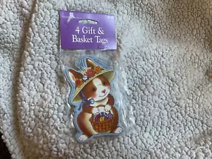 Retro ~ American Greetings Gift & Basket Tags ~ Set Of 4 Bunny Tags ~ New~b7 - Picture 1 of 3