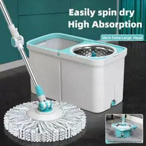 Spin Mop And Bucket, Mop And Bucket With Wringer Set, 360 Spinning Mopping Floor - Picture 1 of 22